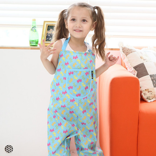 엘리몽 멜빵형 놀이복 아기 미술가운, 럭키도그 블루