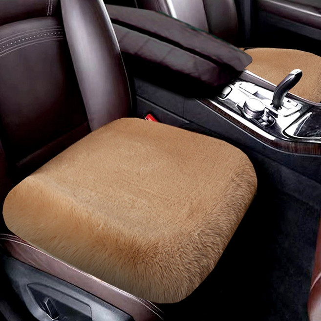 벤비아믹스 폭시니 차량용 털방석 앞좌석 1+1 봄 가을 겨울 방석 자동차 시트커버 따듯한 방석 귀여운 방석 00461, 2개, 앞 새들브라운