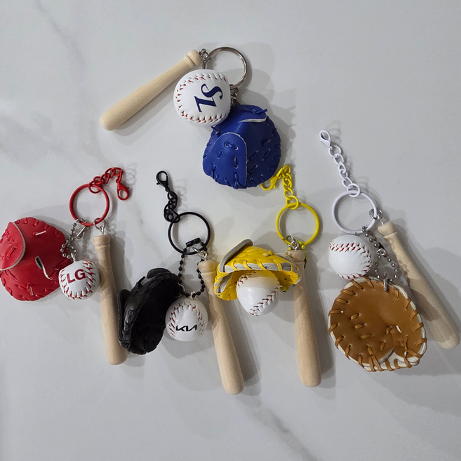 야구 글러브 키링 백참 열쇠고리 키홀더, 엠블럼키링, 1개
