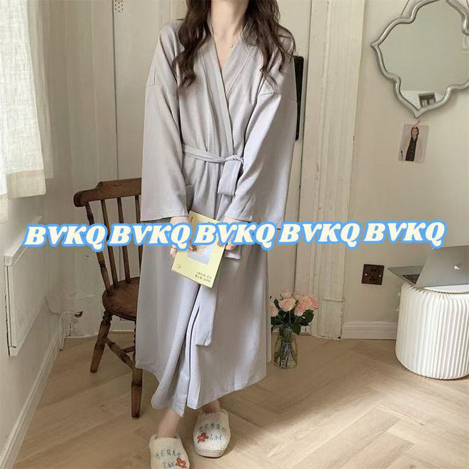 투이스타 여성용 심플 와플 로브 가운