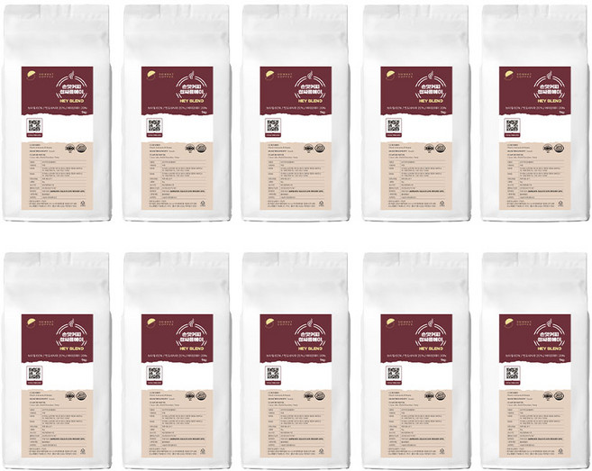 [원두커피 무료배송] 갓 볶은 신선한 원두커피 쌉싸름한향미 (홀빈) / 손맛커피 전용원두 쌉싸름헤이 (HEY), 1kg, 홀빈(분쇄안함), 10개