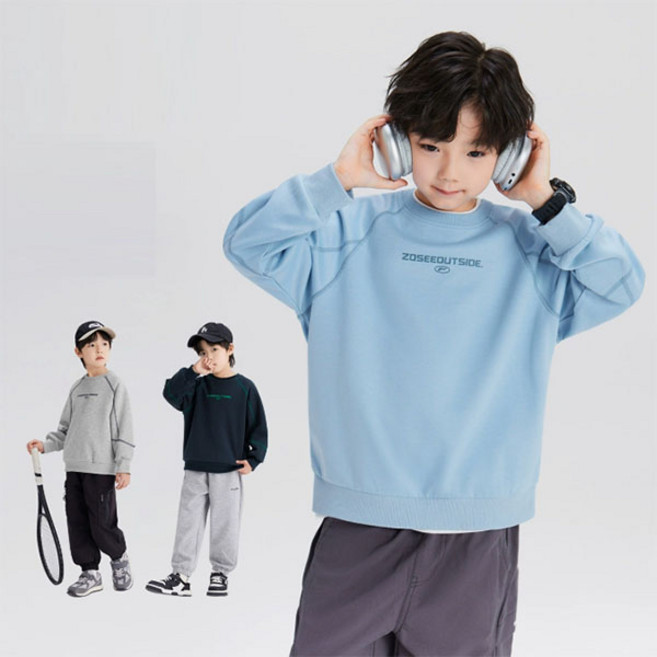 키즈목마 2025 봄 가을 남아 고퀄리티 맨투맨 상의 주니어 라운드티셔츠 트레이닝복 초등남아 운동복602
