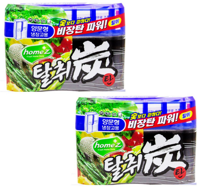 양문형 냉장고 냄새제거 탈취제 탈취탄 냉장고용 탈취제 240g 2개