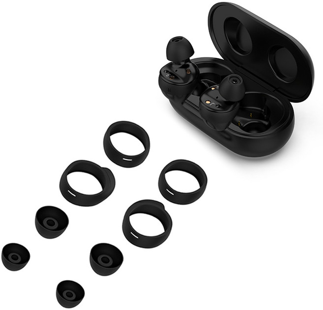 더조은셀러 갤럭시 버즈 버즈플러스 호환 이어팁 소형 + 대형 R175 R170, 블랙, 버즈 이어 윙 팁, 1개