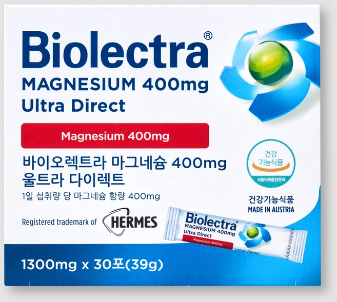 바이오렉트라 헤어메스 마그네슘 400 울트라 다이렉트 x 30포, 30회분, 30개 - 쿠팡