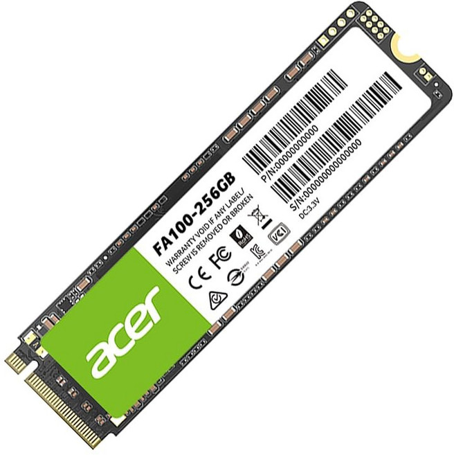 Acer FA200 Gen4 SSD 1TB PCIe 4 0 M 2 2280 읽기 속도 최대 7200MB/s 노트북 데스크톱 PC 및 PS5용 내장 솔리드 스테이트 드라이브, FA100 256GB, 1개