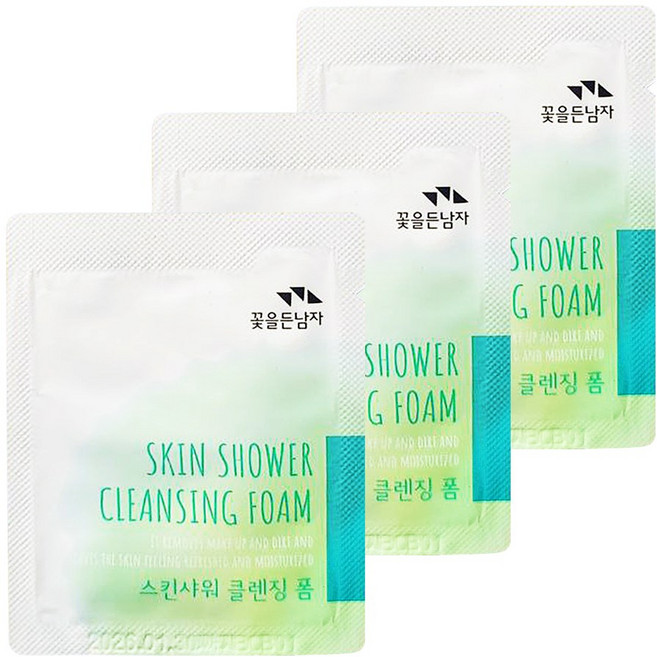 꽃을든남자 일회용 스킨샤워 클렌징폼 여행용 휴대용, 100개, 3ml