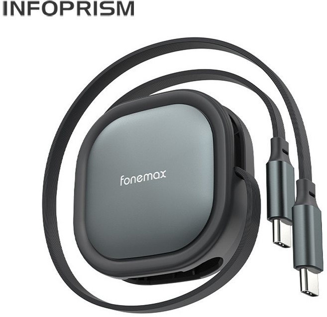 INFOPRISM / 휴대용 C타입 8핀 고속 충전 데이터 전송 USB 릴케이블, 1개, 혼합색상(C타입-8핀), 120cm