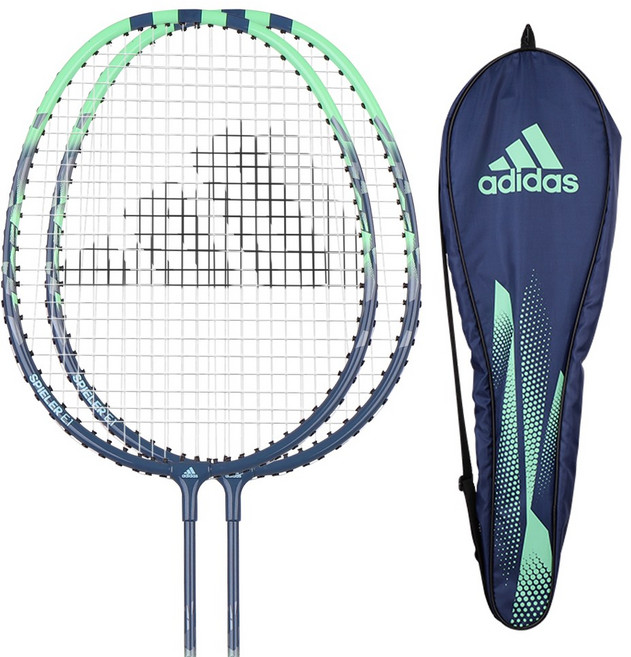 아디다스 배드민턴 라켓 2입 배드민턴채 + 케이스 가방 원더, 1세트, MG0088-WD