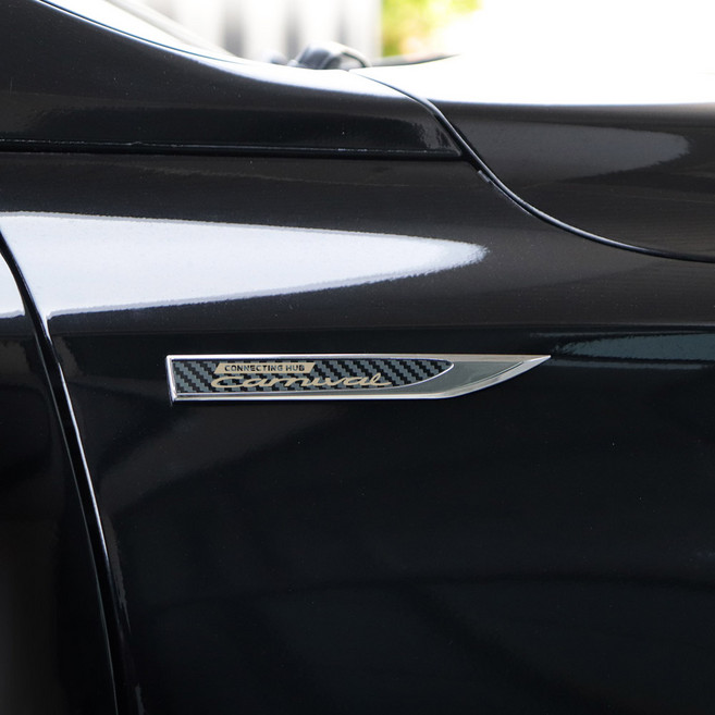 비브랜드 휀다 맞춤 로고 레이저 각인 제작 엠블럼 DIY 몰딩 4세대 카니발 호환상품, 블랙(2p)