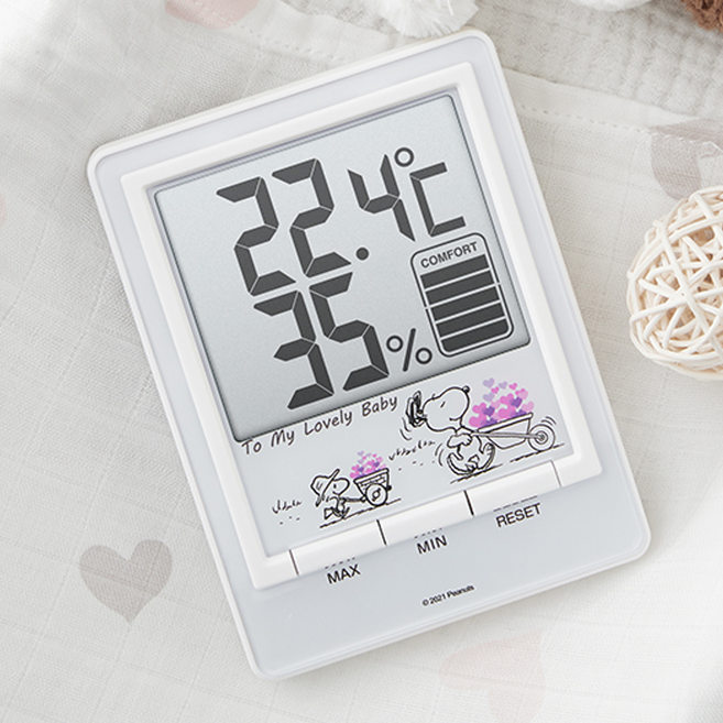 스누피 드레텍 수레하트디자인 디지털 온습도계, 혼합색상, 1개