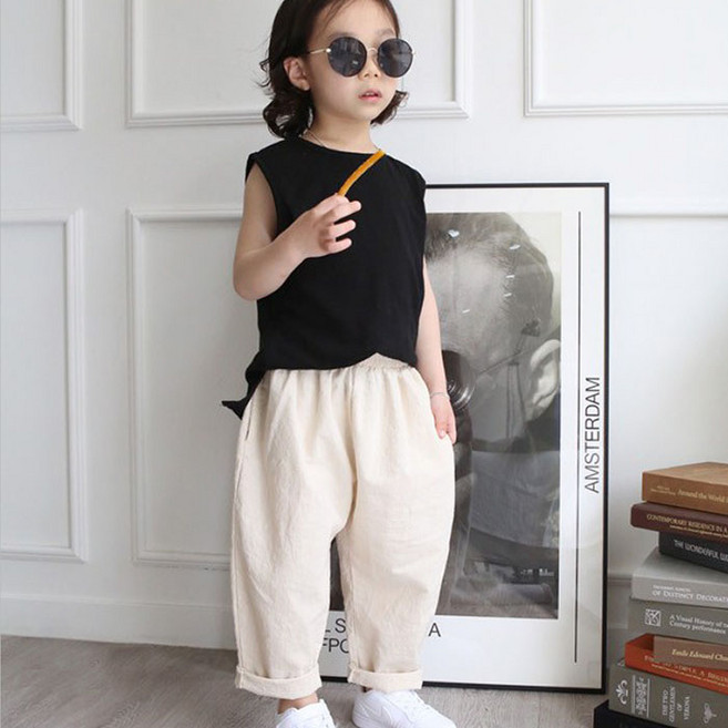 아이크레용 아동용 린넨 배기팬츠