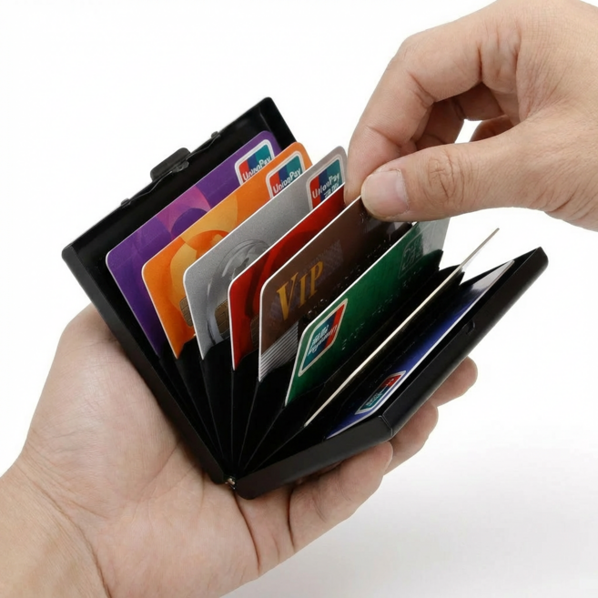 세로나 아코디언 메탈 카드 지갑 케이스