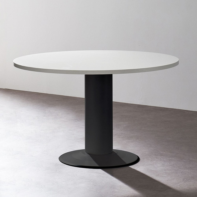 퍼스 오리발 말발굽 원형 회의테이블 책상 900 1200 1500 1800 회의용테이블 오피스 책상, 블랙프레임/화이트