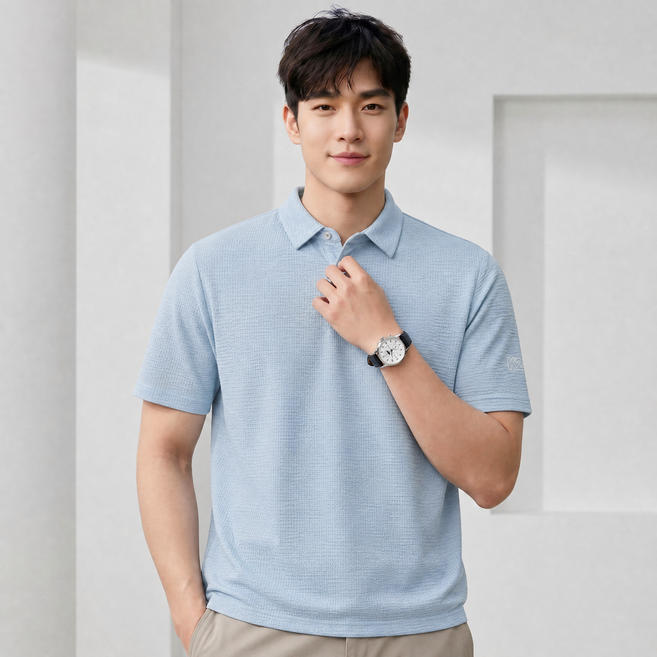 3위 - 외출겸 데일리겸용 K2 [이채민 착용] 남성 여름 냉감 티셔츠 시원서커 폴로 (335) 얇은 시원한