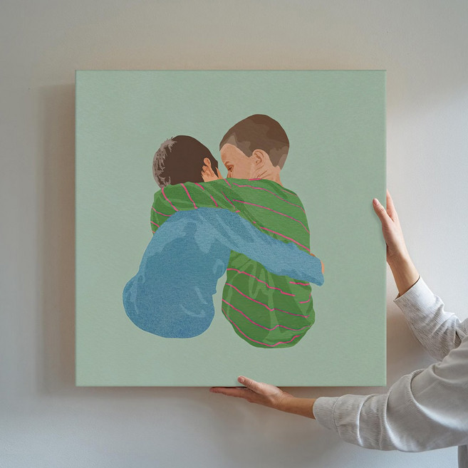 우리의 평범한일상 공감 일러스트 카페 인테리어 캔버스 그림액자 40종 01-10 거실 현관액자 아이방 집들이선물, 06.베스트프렌드