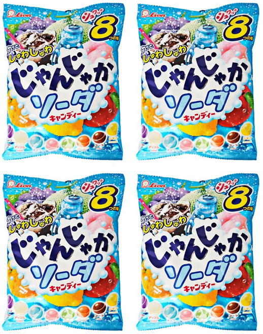 라이온과자 잔자카 소다 캔디, 114g, 4개