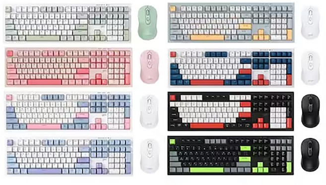 지클릭커 오피스프로 WMK90 사일런스 M RGB 무소음 방수 무선 블루투스 108 키보드 마우스 세트, 건담, 일반형