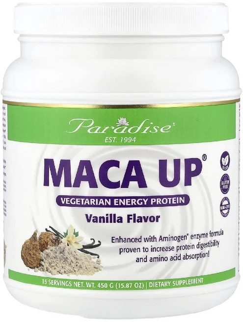 파라다이스 허브 Maca Up 마카뿌리 완두콩 현미 단백질 바닐라 450g 1개 - 쿠팡
