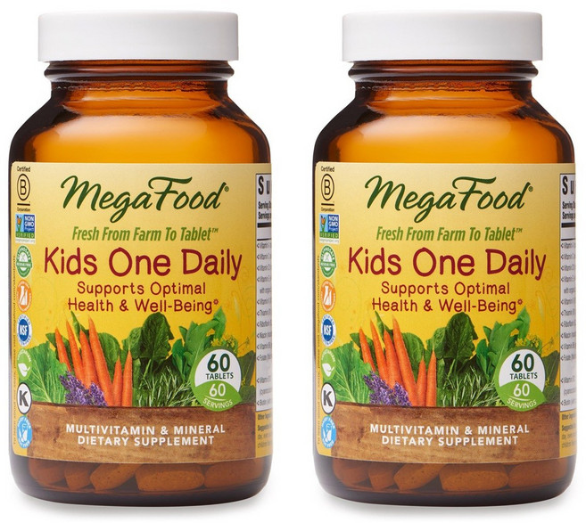 메가푸드 키즈 원 데일리 멀티비타민 & 미네랄 타블렛, 60개입, 2개, 60정