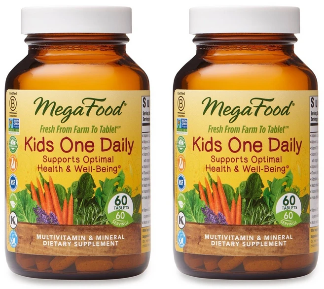 메가푸드 키즈 원 데일리 멀티비타민 & 미네랄 타블렛, 60개입, 2개, 60정 - 쿠팡