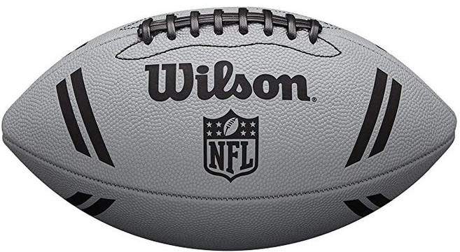 Wilson 윌슨 NFL MVP Peewee 풋볼 - 그레이 버전 (만 6-9세)_165656, NFL 스포트라이트 풋볼, 실버