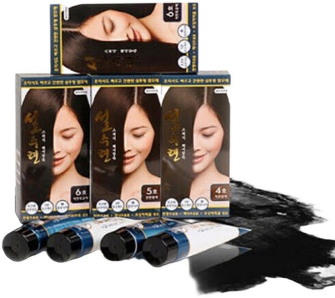설수련 셀프 흰머리 염색약 5분 스피드 새치염색약(6호 자연흑갈색), 1개, 자연흑갈색