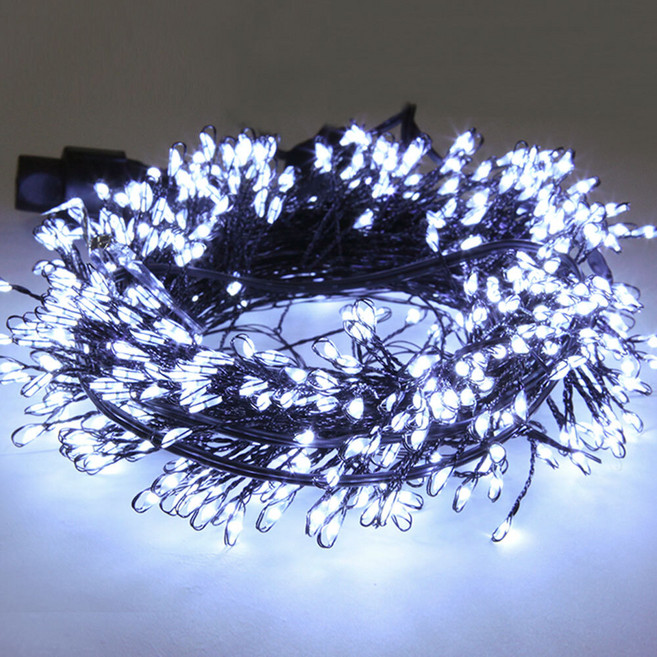 아리조명 LED 미리내 와이어 지네 전구 크리스마스 장식 줄 조명 6M 15M, 블랙코팅_백색, 1개, 500구 (15M)