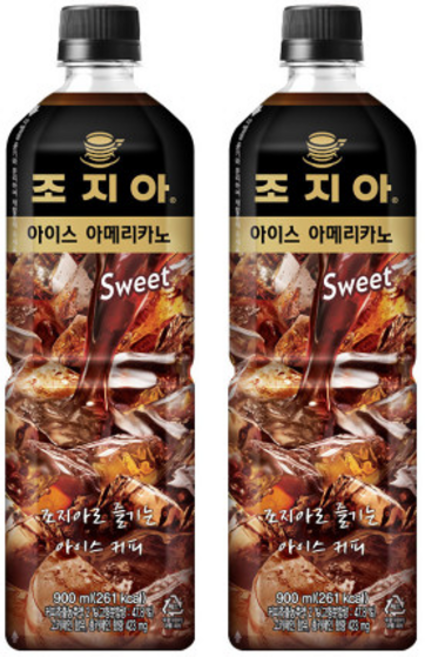 조지아 아이스 블랙 커피 아메리카노 스위트 대용량 900미리 4개, 900ml