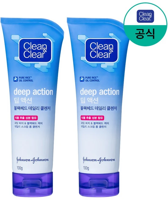 클린앤클리어 딥 액션 블랙헤드 데일리 클렌징 폼, 100g, 2개 - 쿠팡