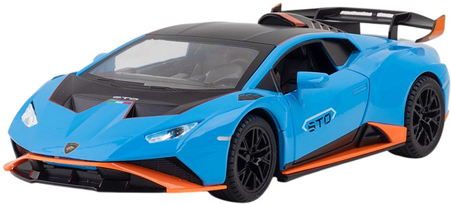 마이카 다이캐스트 금속 1:24 람보르기니 우라칸 STO 모델 자동차 모형 피규어 장식, 1개, 3_블루