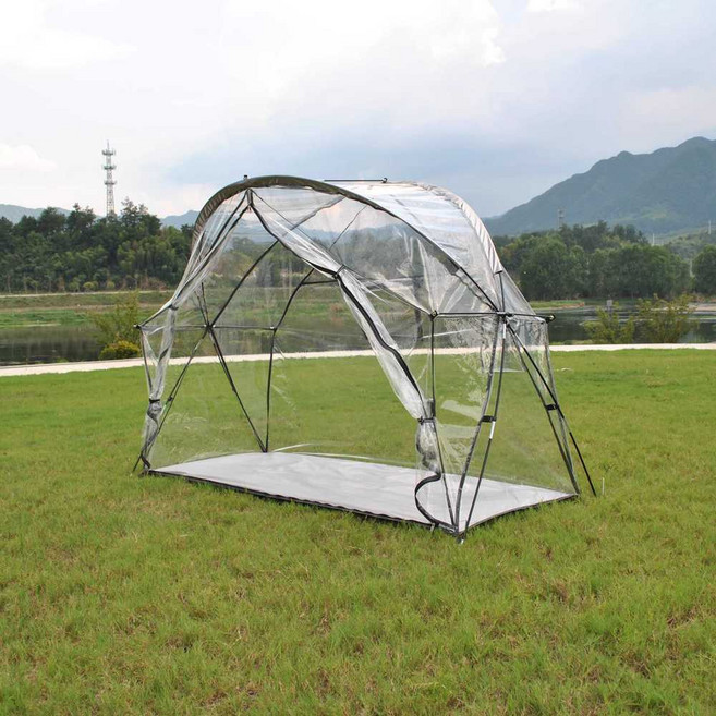 1인용 텐트 백패킹 자전거 차박 군용 우풍 초 경량 미니, 1, 투명 PVC(침대 프레임 미포함)