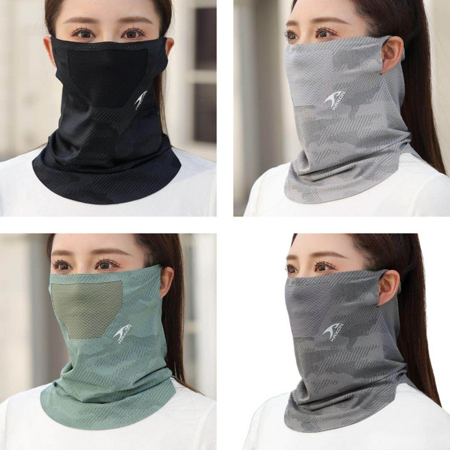 여름용 빨아쓰는 야외용 쿨핏 자외선 차단 마스크 목보호, 1개, 다크그레이
