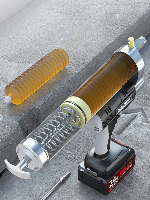 전동구리스건 주입기 펌프 핸드 충전식 그리스건 전동 굴삭기, 굴삭기 전용 업그레이드 B, 1개