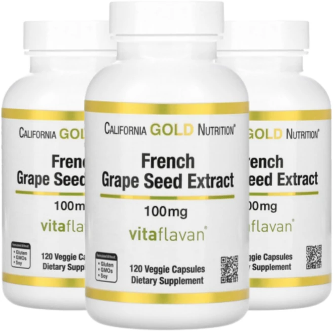 CGN 포도씨추출물 폴리페놀 고약사 120캡슐 4개월분 3개, 120정 - 쿠팡