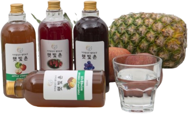 green 햇빛촌 파인애플식초 자연발효 과일식초 파인식초, 2개, 1L