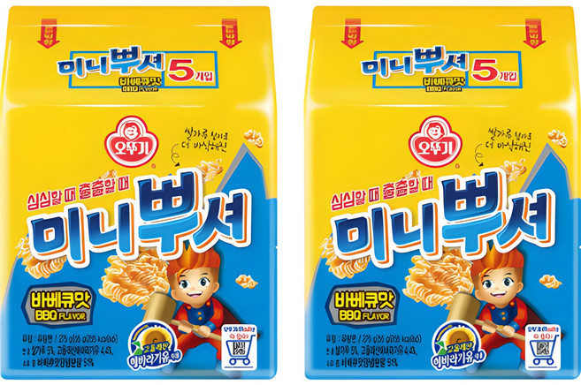 오뚜기 미니뿌셔 바베큐맛, 275g, 2개