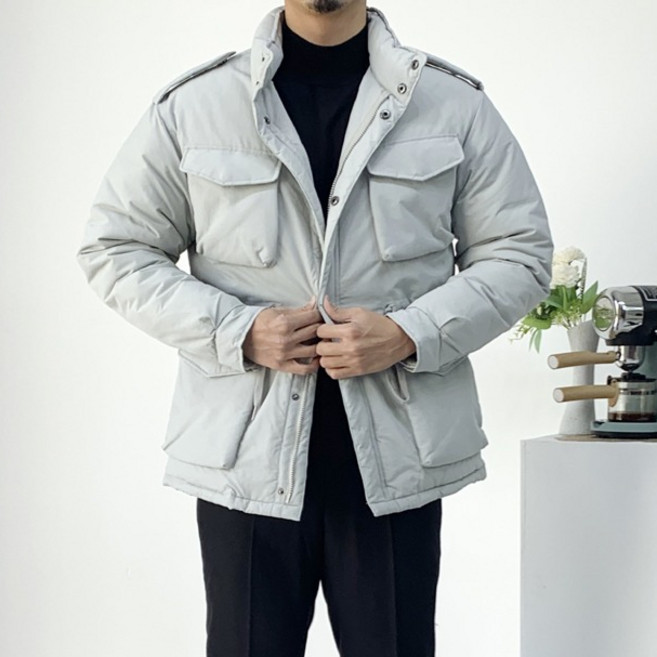 반즈 남자 겨울 빵빵한 웰론 포켓필드 차이나 패딩 야상 점퍼2color