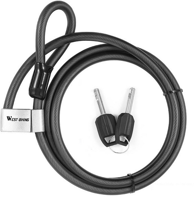 시그니처베이지 자전거 킥보드 열쇠키 자물쇠 와이어 락 도난방지 YPZ066, 1개, 2.0M