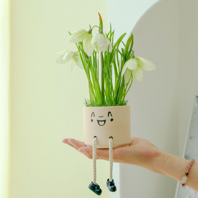 仿真雪花蓮絹花，室內高檔餐桌裝飾，酒店餐館適用，仿真雪蓮花, 草皮貝母花白色【一箱120pcs】, 1個