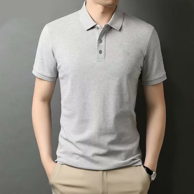 M-5XL夏季休閒排汗透氣POLO衫 素面簡約男女款短袖上衣 多色可選, 淺灰色,5XL