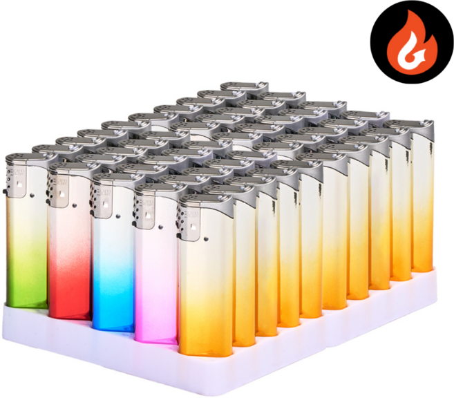 편의점 판매용 국내개발 슬림토치 라이터 메탈토치 고급터보, 50개, 슬림 그라데이션