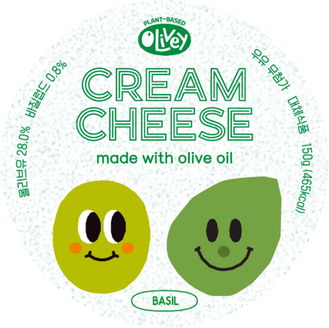 올리브유로 만든 올리비 식물성 크림스프레드[바질], 150g, 1개