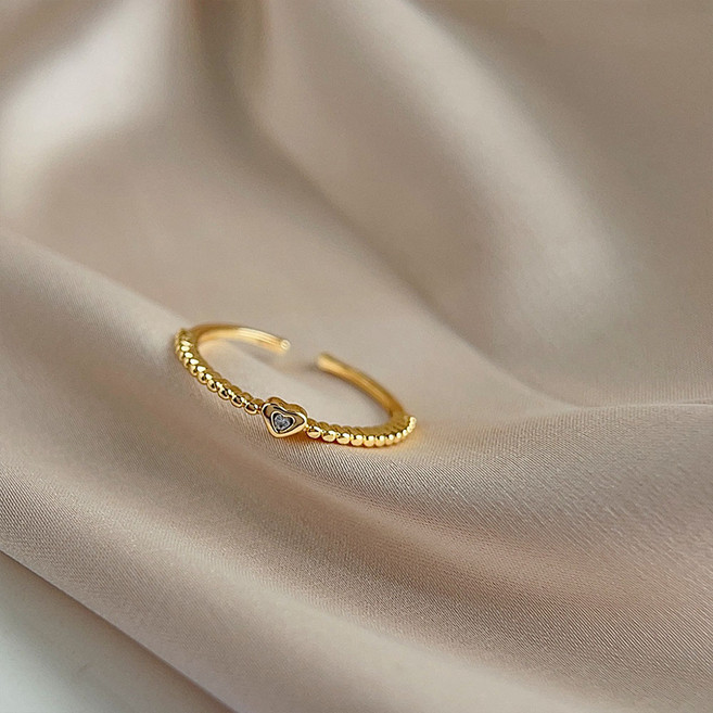 ROYALBELLE 여성 패션 커풀룩 고급스러운 진주 심플 개방형 조절 가능 금색 선물용 반지 G0072702