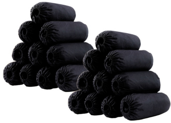 바이리모 일회용 부직포 덧신 고급형 두꺼운 신발 커버 400g 200매 100켤레, 블랙, 1개