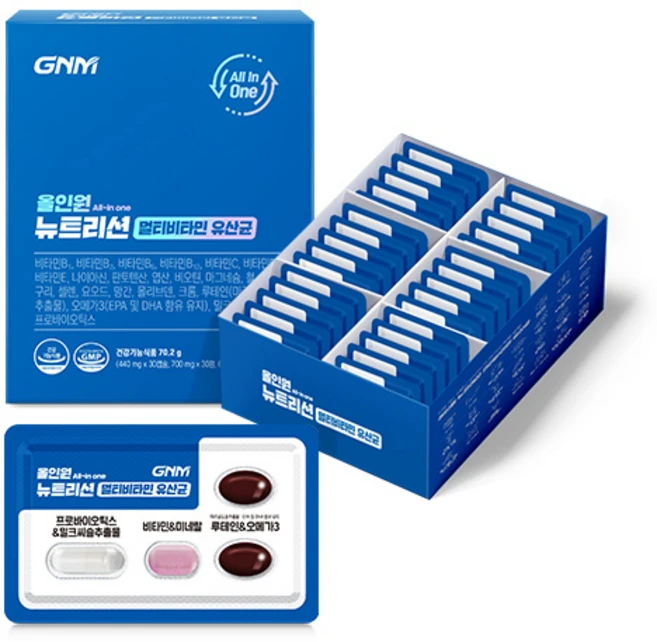 GNM 올인원 뉴트리션 멀티비타민 유산균, 1개, 30회분 - 쿠팡