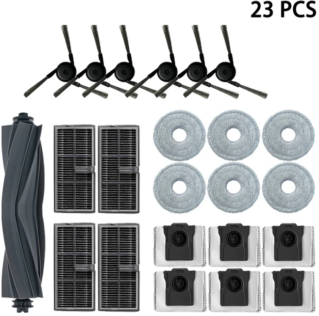 드리미 L10s 울트라 3세대 L40 X40 로봇 청소기 액세서리 고무 메인 사이드 브러시 헤파 필터 물 천 먼지, 13 23 PCS, 01 China Mainland