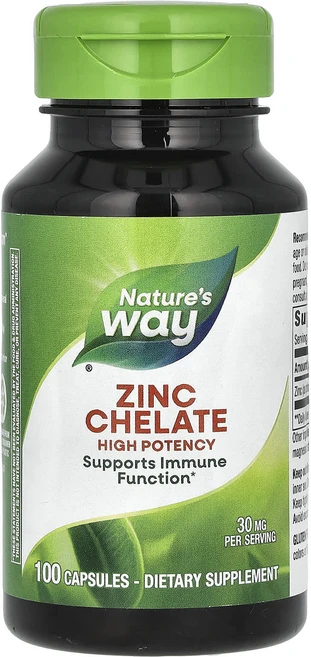 Nature's Way 아연 킬레이트 30mg 캡슐 100정, NaturesWay아연킬레이트30mg캡슐100정, 1개 - 쿠팡