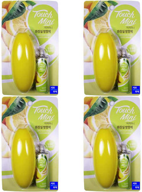 서브무역 터치미니 화장실 방향제 탈취제 변기 향기 터치필 레몬향(세트), 13ml, 4개, 상큼레몬