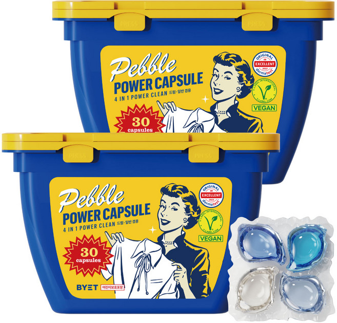 바이에트 페블 파워 캡슐세제 / 총 60개, 30개입, 2개